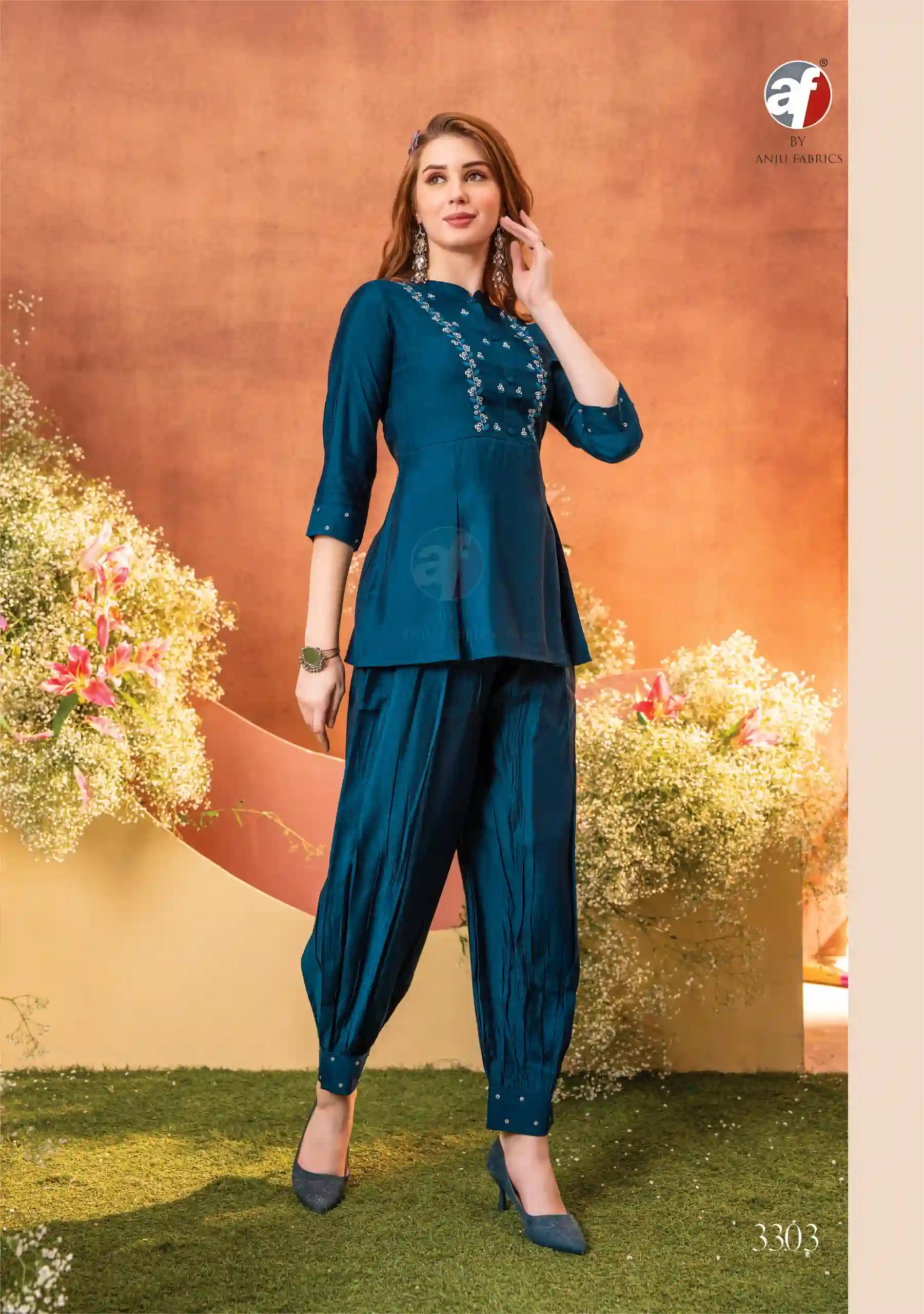 Anju Fabrics Fusion Vol 4 Viscos Wholesale Designer Kurti with Pant Catalog — Wholesale Kurtis, Anju fabric wholesale from Surat — view 5